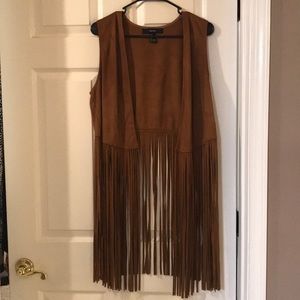 Suede fringe vest